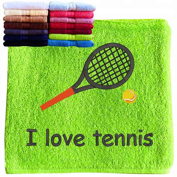 Dárek pro tenistu, fanouška tenisu, Ručník S Nápis I love tennis