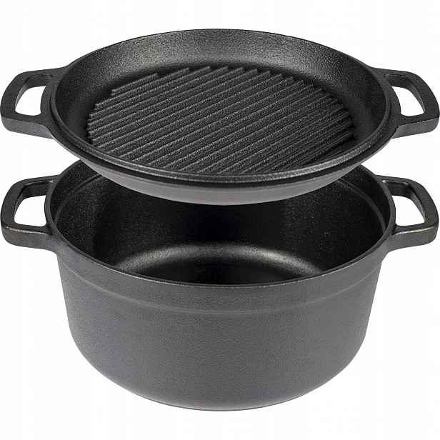 Litinový hrnec s grilovací pánví 3,5 l