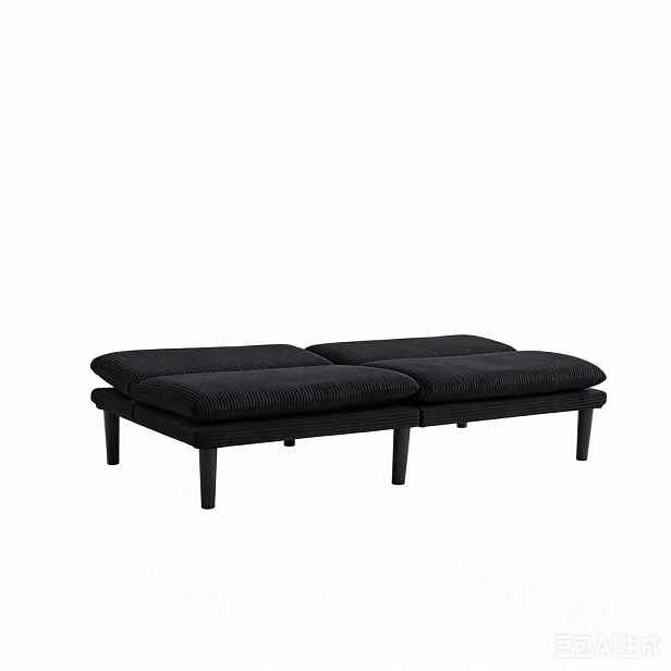 Modfu ROZKLÁDACÍ 2místná pohovka ze sametu 168x86x67 cm černá s polohovacím opěradlem a funkcí lůžka