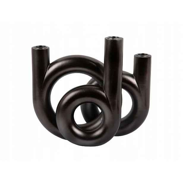 Svícen Rings na 3 svíčky, černý