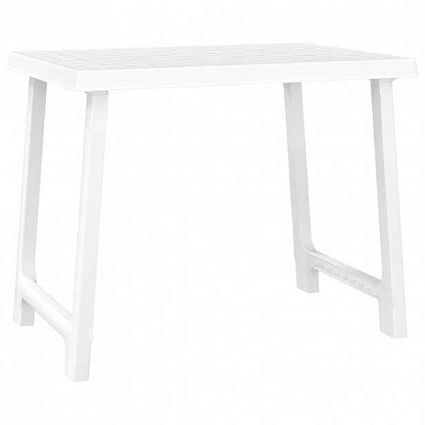 vidaXL Kempingový stůl bílý 79 x 56 x 64 cm PP vzhled dřeva