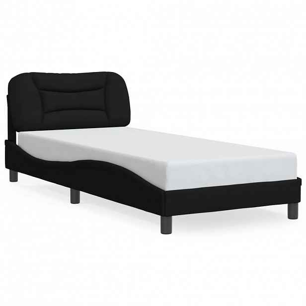 vidaXL Rám postele s LED bez matrace Hvar černý 90x200 cm Látka