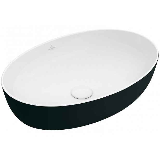 Villeroy & Boch Artis - Umyvadlo na desku, 61x41 cm, bez přepadu, Coal Black 419861BCT8