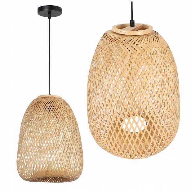 Závěsné Stropní Svítidlo E27 Led Bambusová Pletená Boho Přírodní Koš