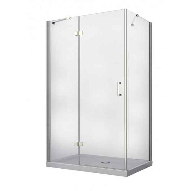 BESCO Obdélníkový sprchový kout VIVA 195O 80 x 120 cm; Levé (SX); Hliník chrom; Čiré bezpečnostní sklo - 8 mm
