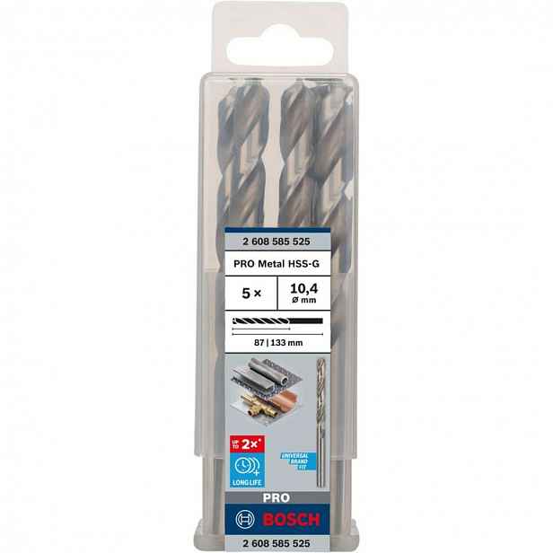 Bosch - Sada vrtáků do kovu, 10,4x133 mm, 5 ks 2608585525