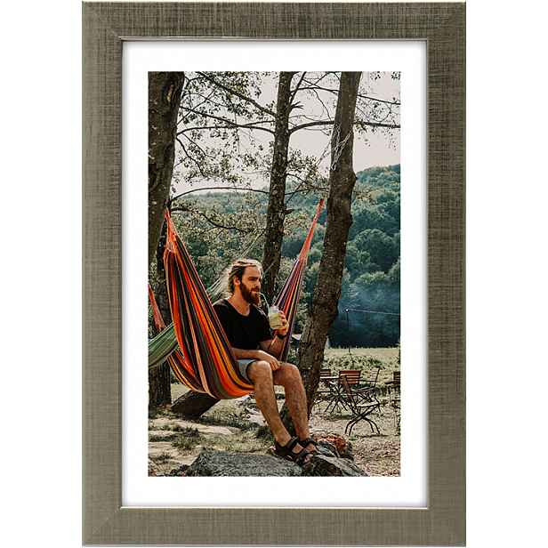 Rámeček Na Fotografii 40x50 dřevěný stříbrný rámeček