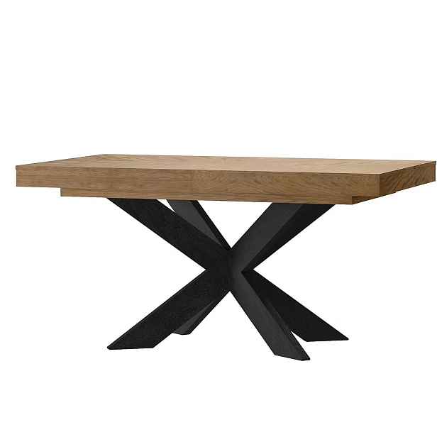 Szynaka Jídelní rozkládací stůl Cozy 39 z masivu 160/210 cm dub Rustikal/černý