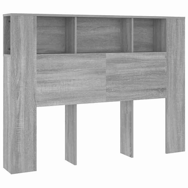 vidaXL Čelo postele s úložným prostorem šedé sonoma 140x18,5x104,5 cm