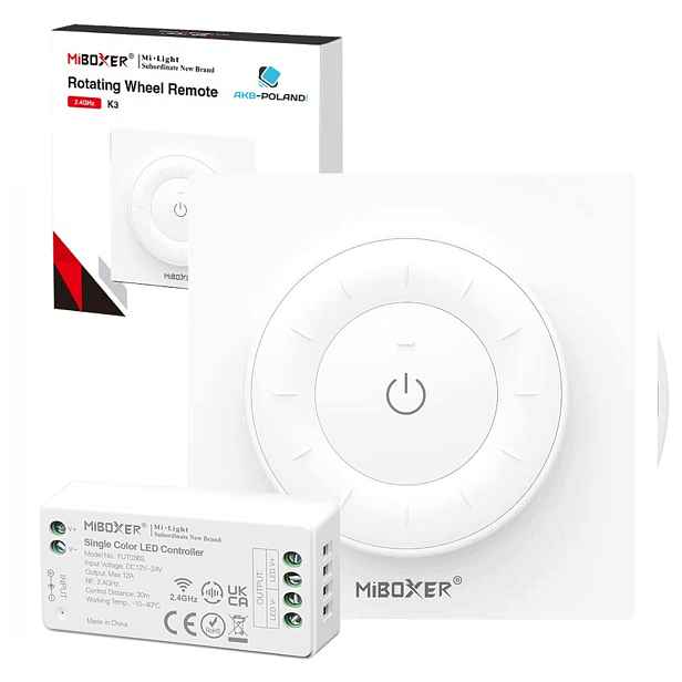 Stmívač Ovladač Dálkový Ovladač Nástěnný Mono MiBOXER Bílý K3 144W FUT036S