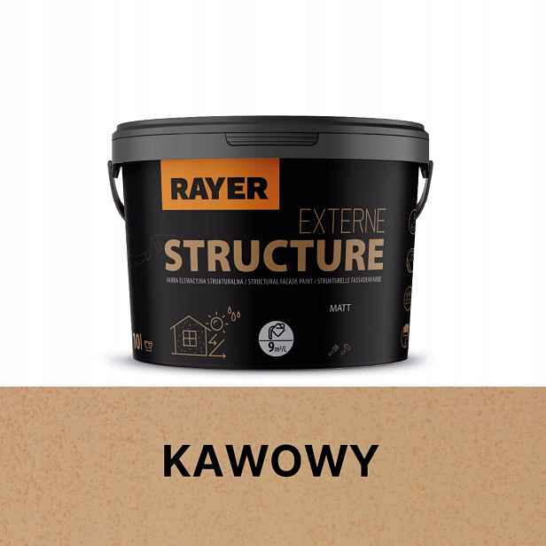 Barva fasádní strukturovaná Rayer 10 l kávová, fasádní na fasády
