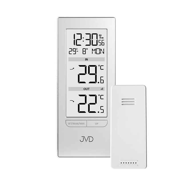 JVD T3348.2 - Teploměr s venkovním bezdrátovým čidlem a jednoduchým ovládáním