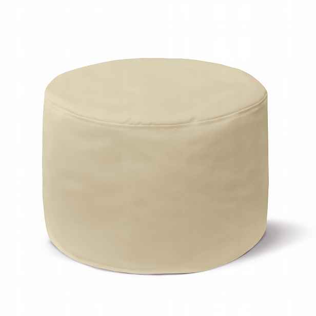 Světlá Pohodlná Podnožka 35x25 cm Kulatá Taburet Pod Nohy Ecru Módní Křeslo