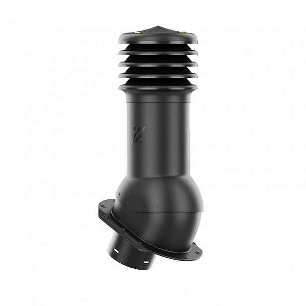 Větrací komín HiVent pro plechovou střešní krytinu, profil E, průměr 125 mm, černý