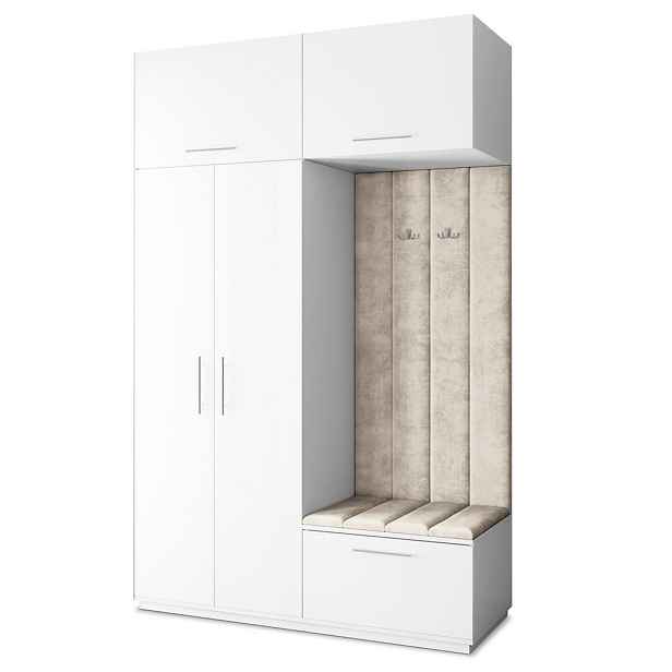 MASSENO MODERNÍ PŘEDSÍŇOVÁ SKŘÍŇ REMA, 150/240/60 cm, bílá