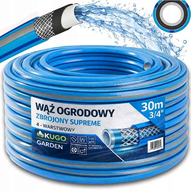 Hadice 3/4" 30 m 4VRSTVÁ Supreme Vyztužená Polská Výroba