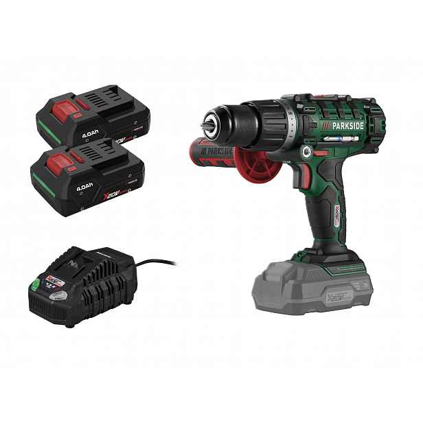 Parkside® Aku příklepová vrtačka Psbsa 20-Li E4, 2x Smart 4 Ah