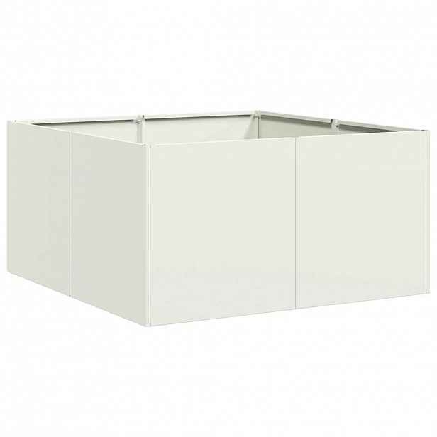 vidaXL Truhlík bílý 80x80x40 cm ocel válcovaná za studena