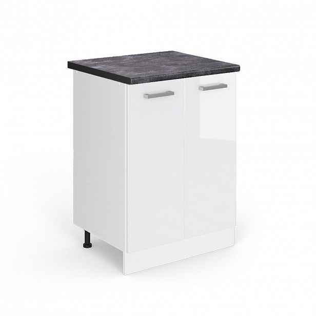 Vicco SPODNÍ SKŘÍŇKA KUCHYŇSKÉ LINKY R-Line Bílá vysoký lesk 60 cm , PD Antracit
