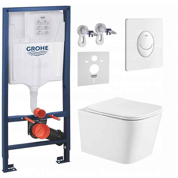 Podomítkový Wc set Grohe s mísou Imprese a tlačítkem bílá Fresh