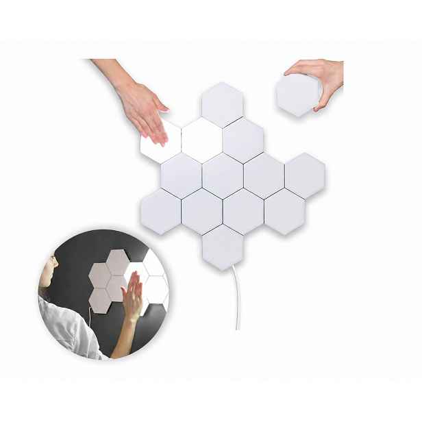 Led Lampa Na Zeď Hexagon 8 Ks Šestiúhelník Bílá Dotyková