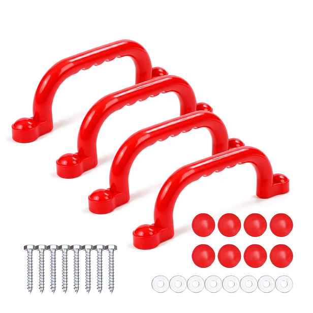 Relaxdays ÚCHYTY Červená 4dílná-sada PE plast 24 cm