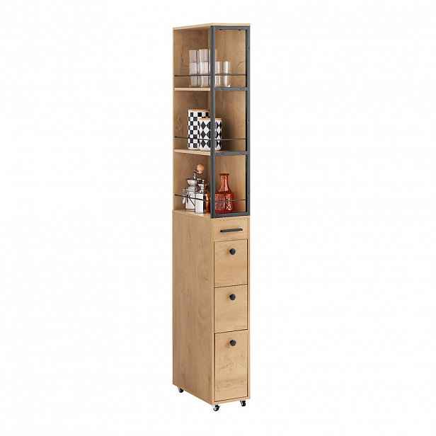 SoBuy VYSOKÁ KOUPELNOVÁ SKŘÍŇKA se 3 zásuvkami 40x20x170cm Industriální