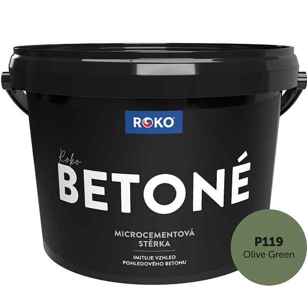 Stěrka dekorativní Roko Betoné P119 Olive Green 7 kg