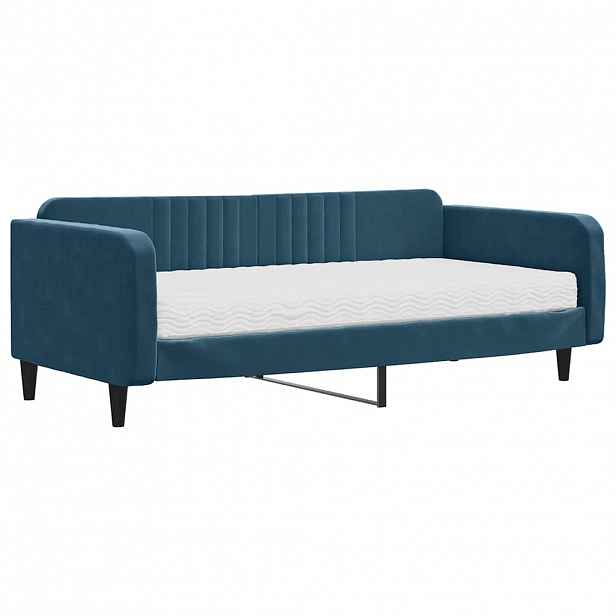 vidaXL Válenda s matrací modrá 100 x 200 cm samet