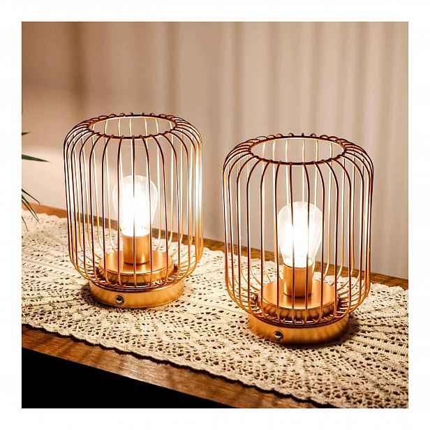 Bezdrátová stolní lampa s Led dotykovými bateriemi Trirocks 2 ks ocel
