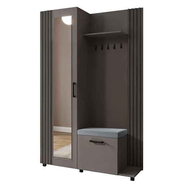 MASSENO MODERNÍ PŘEDSÍŇOVÁ SESTAVA ARMADIO, 137/207/42 cm, šedá