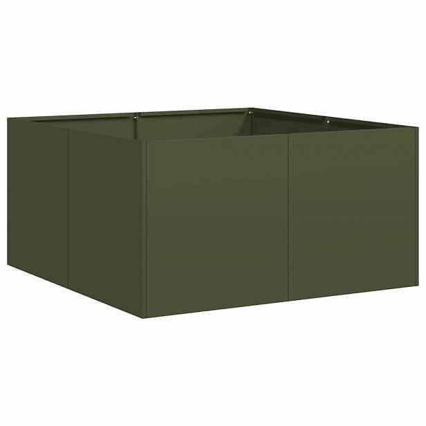 vidaXL Truhlík olivově zelený 80x80x40 cm ocel válcovaná za studena