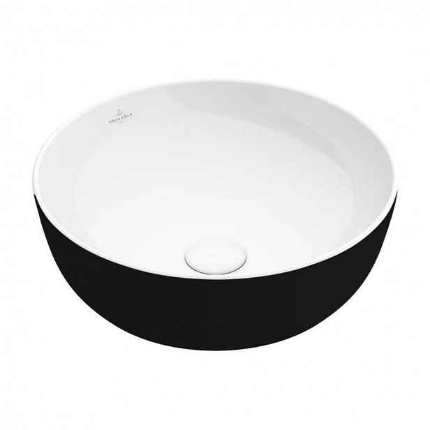 Villeroy & Boch Artis - Umyvadlo na desku, průměr 43 cm, Coal Black 417943BCT8