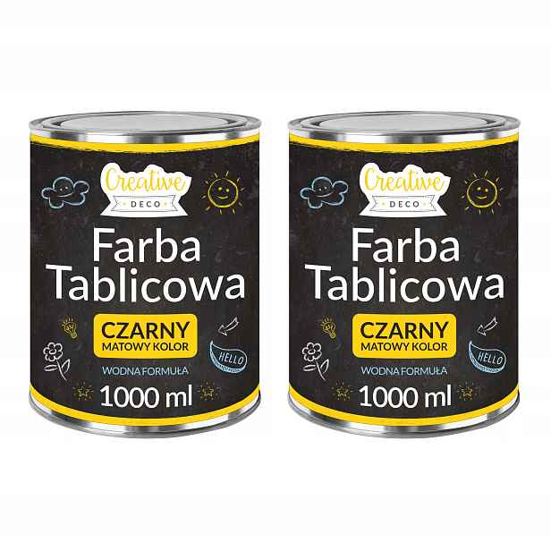 Barva tabulová černá pro psaní křídou na nábytek stěn dřeva 2 x 1L