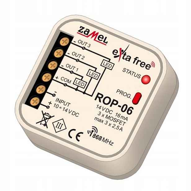 Exta Free rádiový přijímač 3-kanálový ROP-06 Zamel