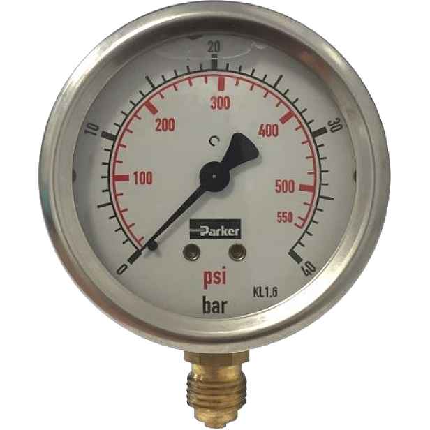 Manometr otřesuvzdorný spodní 63 mm 1/4" 0–160 bar