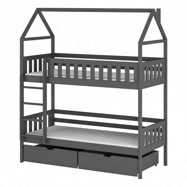 Patrová Postel Domček Gaja 90x200 graphite