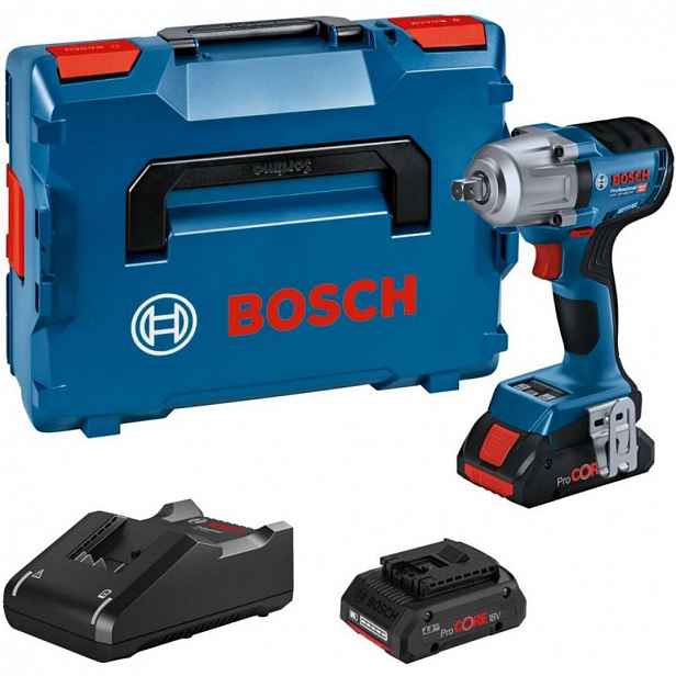Bosch - 18V AKU rázový utahovák, 2x aku 4,0 Ah, nabíječka 06019K4102