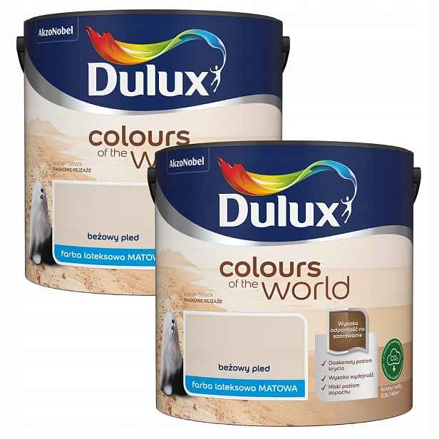 Set Dulux Barvy Světa 2x2,5L Barva Latexová Emulze Béžová Pled 5L