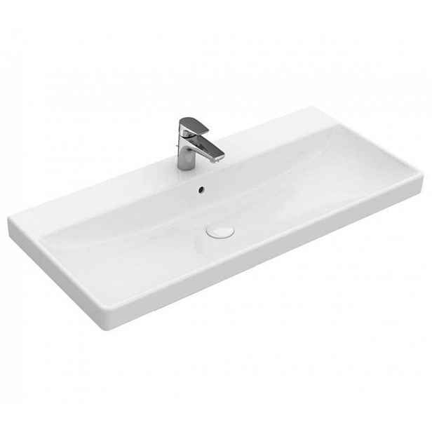 Villeroy & Boch Avento - Umyvadlo nábytkové 100x47 cm, s přepadem, otvor pro baterii, alpská bílá 4156A501