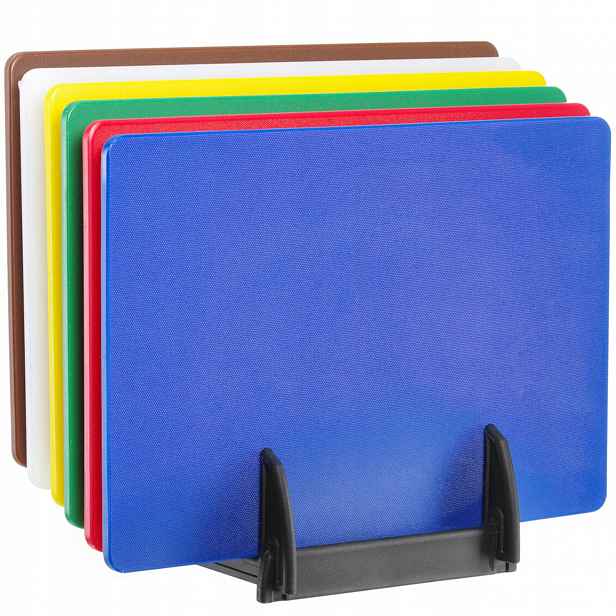 Sada 6 krájecích prkének se stojanem 450 x 300 x 10 mm