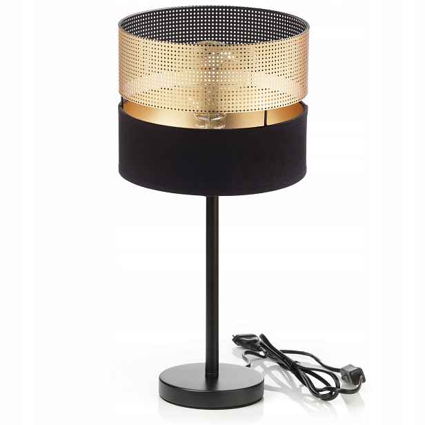 Noční Lampa Stolní Stínidlo S Dírkami Zlatá E27 Led Ažurová