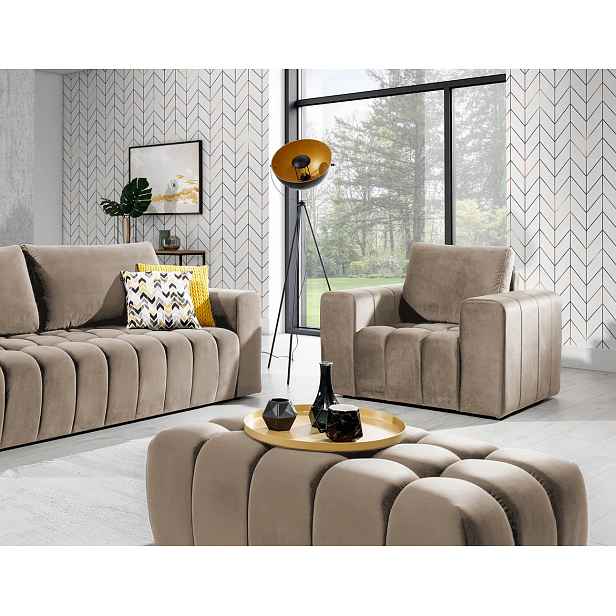 Designový taburet ILANIS - světle hnědý