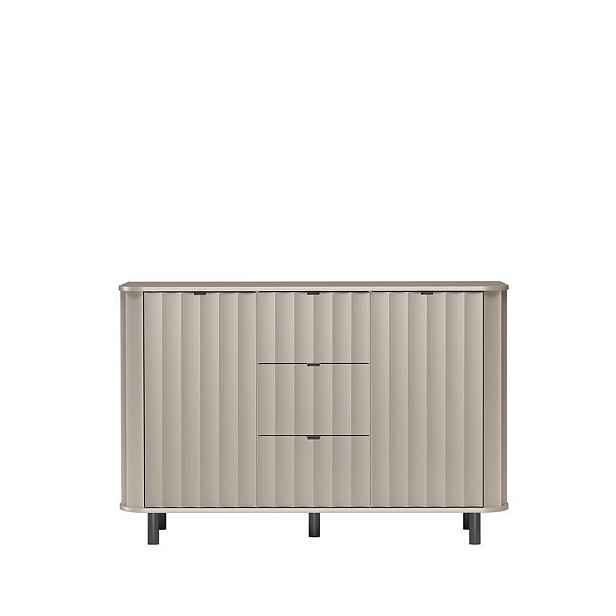 MASSENO KOMODA MODERNO, 137,2/91/40,5 cm se 3 zásuvkami a 2 dvířky, béžová