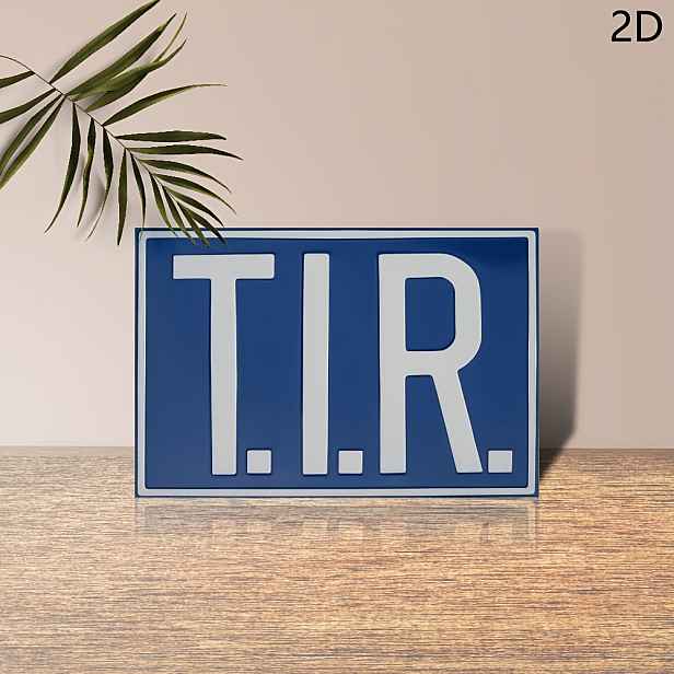 TEMU 2D plochá, 1ks kovová nástěnná plaketa ve vintage stylu "TIR" - 20.32Cm X 30.48Cm retro železná cedule s výraznými bílými písmeny, odolná