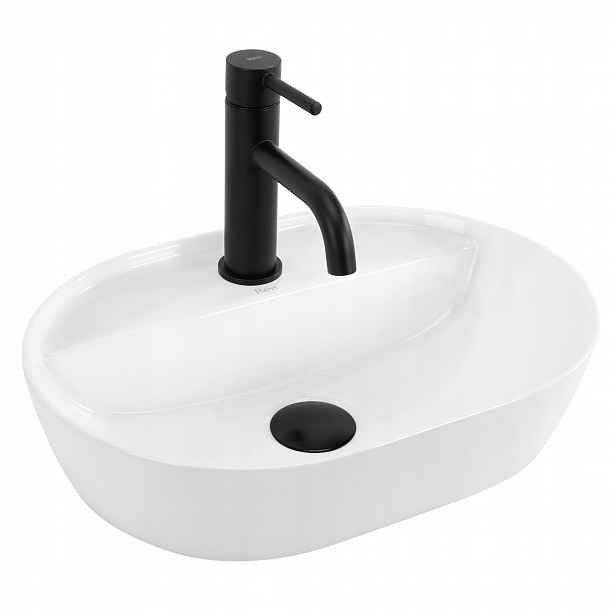 Umyvadlo na desku oválné Rea Aura 42 cm bílé
