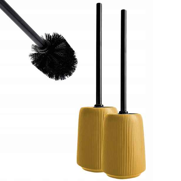 2x Toaletní Wc Kartáč Do Toalety Koupelny Žlutý Keramický Moderní