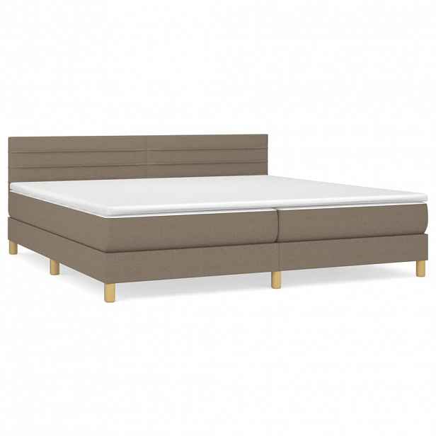vidaXL Box spring postel s matrací taupe 200x200 cm textil