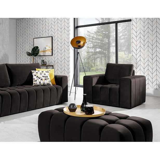 Designový taburet ILANIS - tmavě hnědý