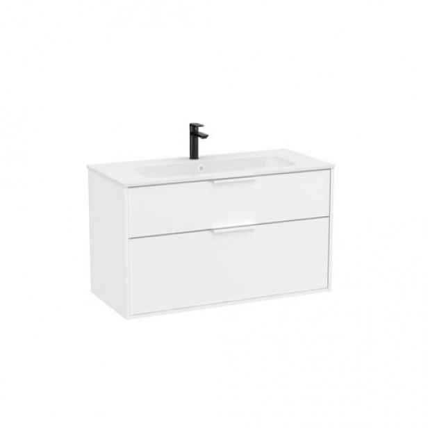 Roca Optica koupelnová skříňka s umyvadlem 99x58x45,5 cm bílá matná mat OPT1002ZBM